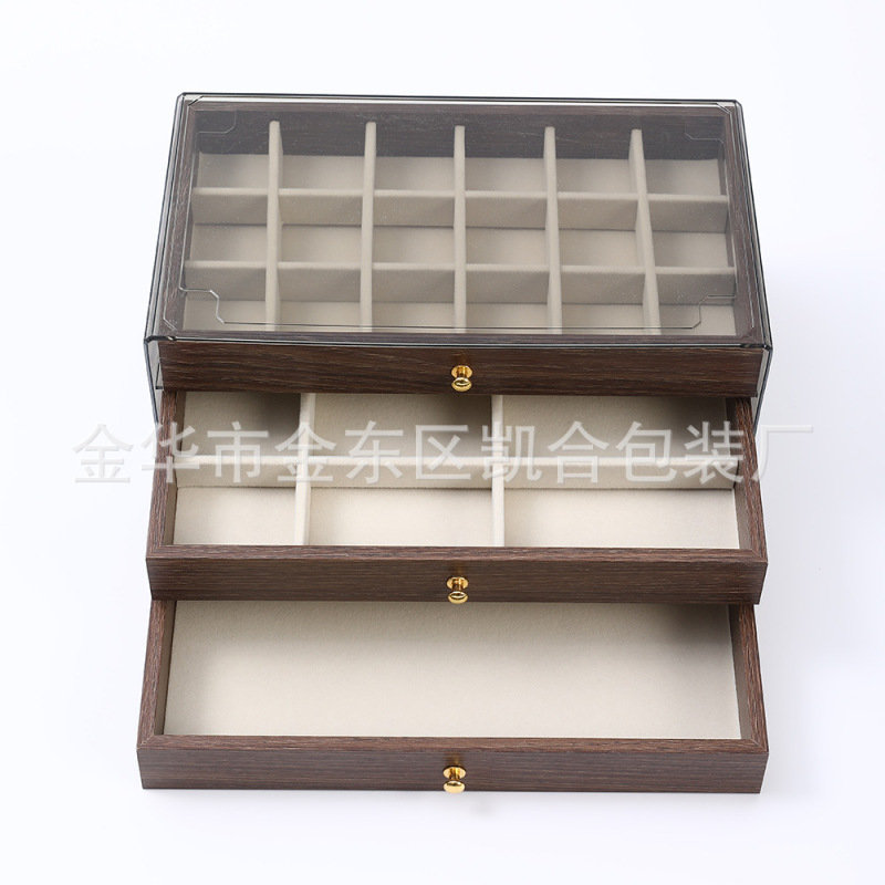 新款欧美风高档精致首饰品日韩系简约礼盒首饰盒DIY分区收纳盒|undefined