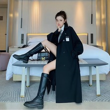 中长款过膝风衣女早春秋新款韩版学院风学生休闲百搭宽松大衣外套