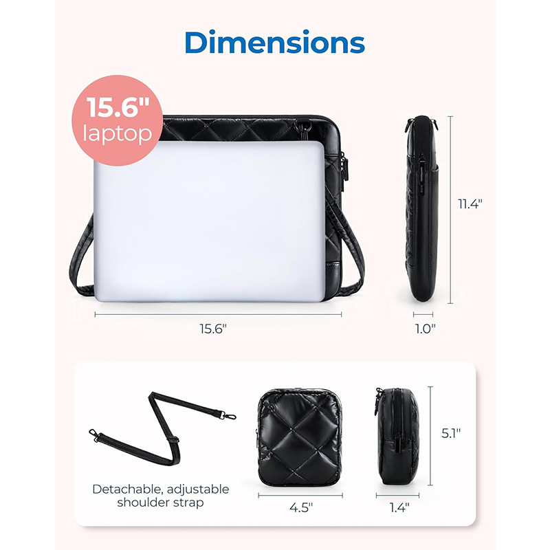 Nueva funda de computadora portátil bolso de computadora portátil a prueba de agua bolso de mano de computadora portátil correa de hombro