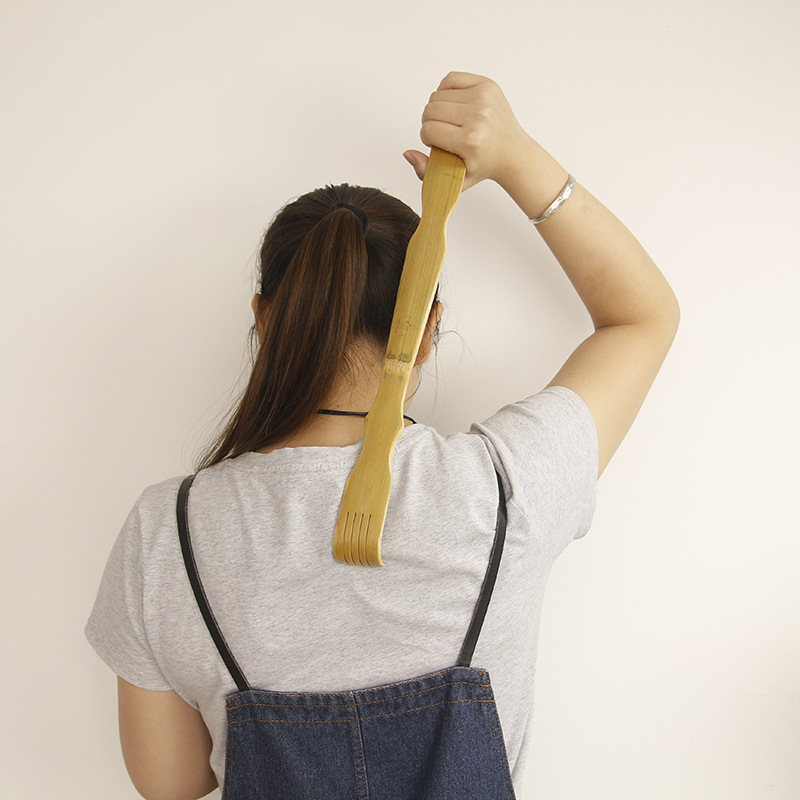 Fábrica al por mayor de bambú que no pide piedad filial cosquillas rasguño Dispositivo de rascado Dispositivo de cosquillas de madera Rake de cosquillas de tacón viejo