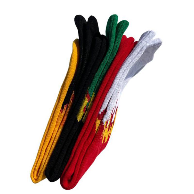 2025d For Men And Women, Ins Style Mid-Calf Socks, Hip-Hop Street Skateboard Flame Sports Versatile Couple High-Top Long Socks_voghion.com