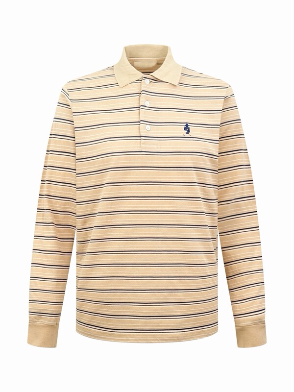 26 Spring and Autumn New Casual Fashion Men's Striped Long-Sleeve Polo Shirt with Embroidered Logo on the Chest 26 Spring and Autumn New Casual Fashion Men's Striped Long-Sleeve Polo Shirt with Embroidered Logo on the Chest