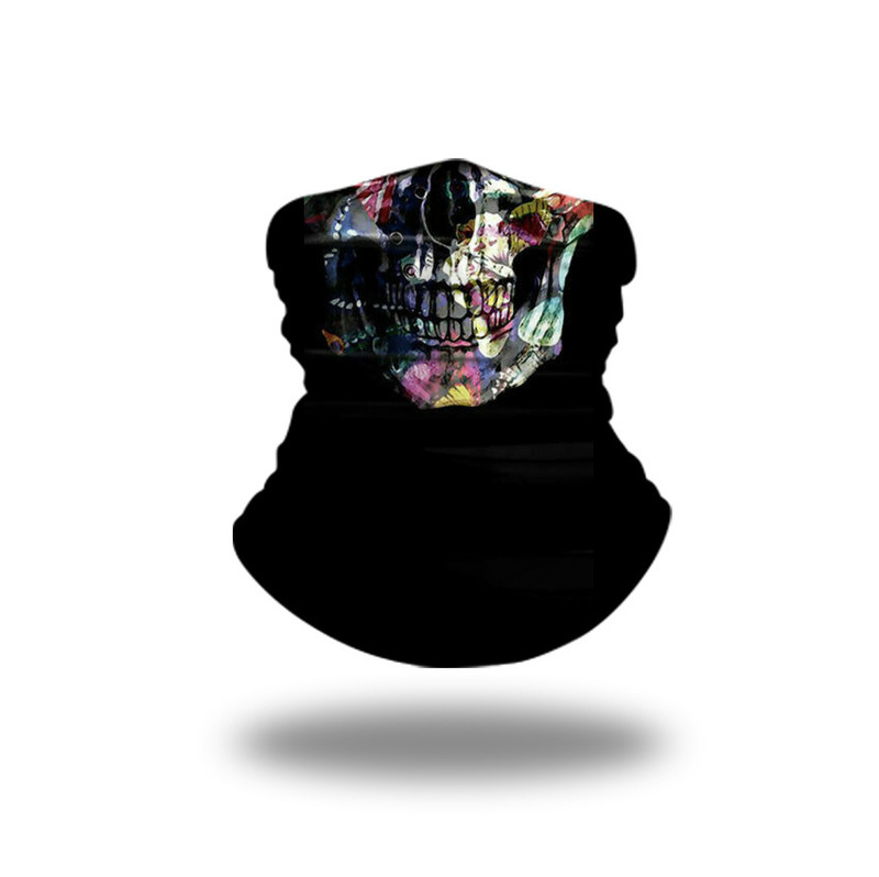 Toalla facial mágica de ciclismo deportivo al aire libre Impresión digital 3D Protector solar transpirable Máscara a prueba de polvo y neblina para hombres y mujeres