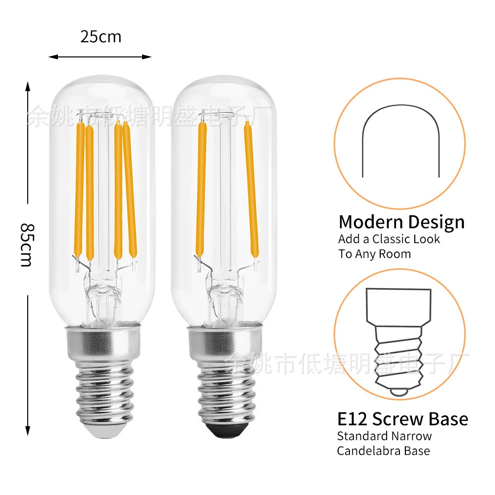 LED-лампа T25 Edison с цоколем E14E12, затемняемая, ретро-имитация вольфрамовой лампы, без указания площадки