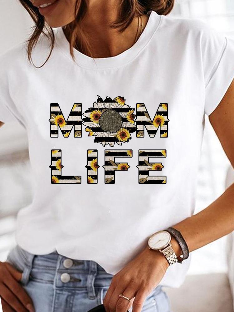 Women's T-shirt Short Sleeve T-shirts Printing Mama Printing display picture 1