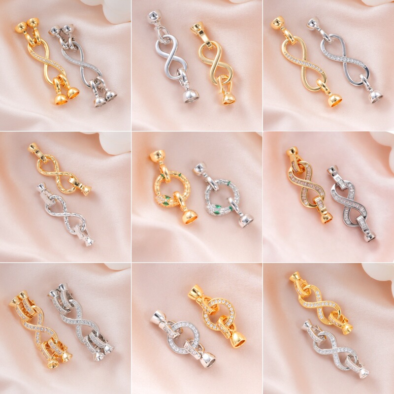 Zhuji Pearl Necklace Clasp Figure-Eight Clasp Handmade Finishing Clasp Connector Clasp Sweater Chain Universal Clasp DIY Accessories