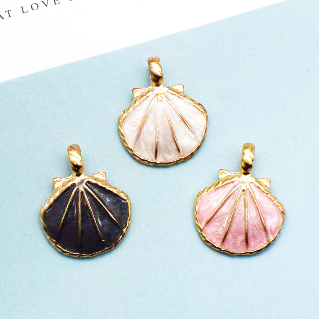 50g Weight Charms, Jewelry Accessories Classification 10 PCS/Package Quantity Alloy Material Shell Pattern Enamel Design Simple Style Style 10 PCS/Package Alloy Shell 1