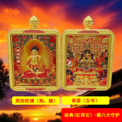 龙五爷立体双面唐卡吊坠八大守护神本命佛挂件随身佛牌挂坠代发