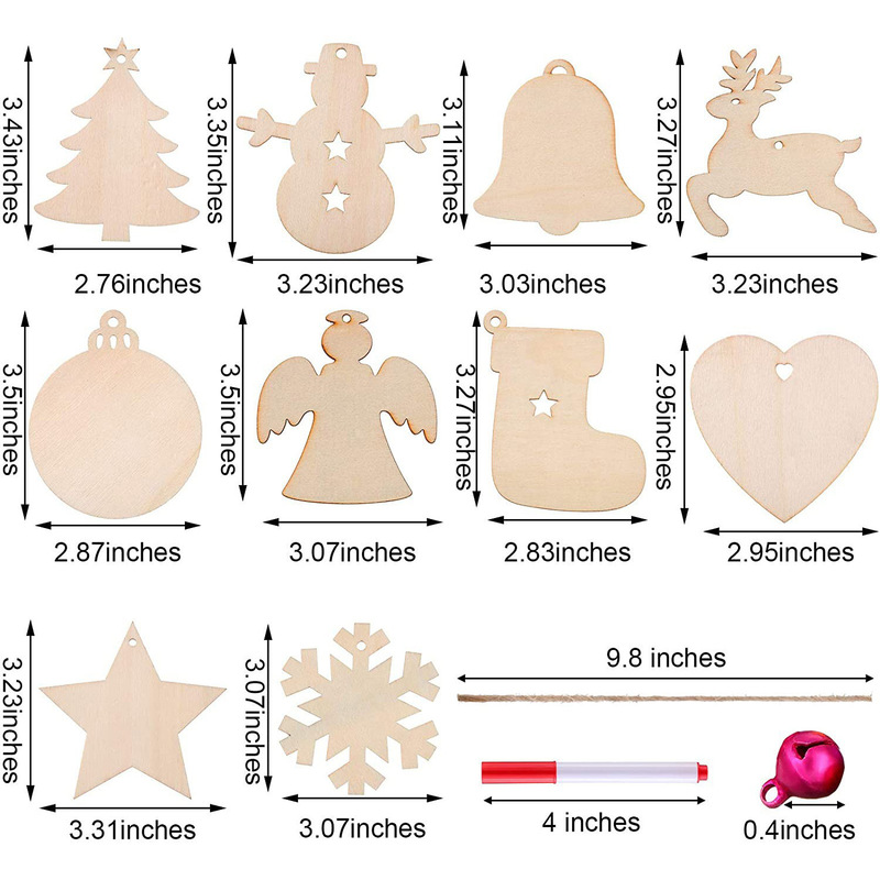 クリスマスウッドチップ 10 クリエイティブクリスマス装飾用品家の装飾クリスマス用品 DIY 落書きウッドチップペンダント|undefined
