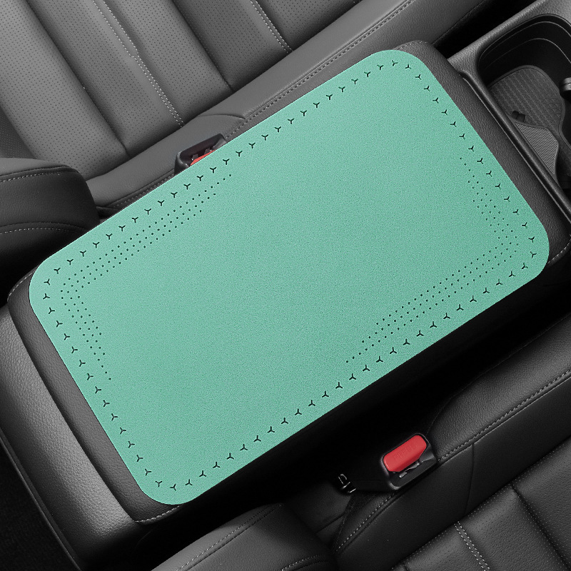 Universal Car Armrest Box Protective Pad Central Console Mat (Armrest box pad) - green