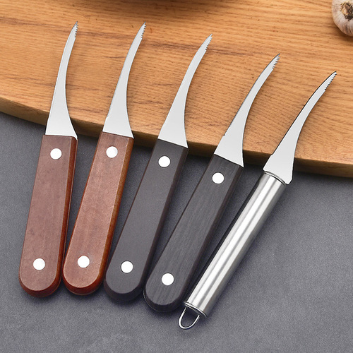 Manufacturer wholesale stainless steel shrimp line knife wooden handle shrimp knife kitchen open shrimp back peeling shrimp knife special for picking shrimp line