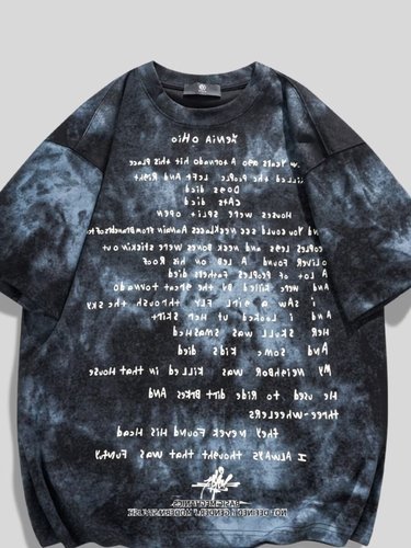 Men's Short Sleeve T-Shirt, Ins Trendy Brand, Western Hip-Hop Style, Versatile Crew Neck Top, Streetwear Base Shirt, Summer