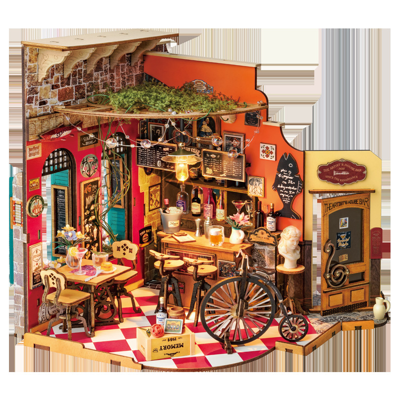 Rollife Ruolai briy chow nuevo producto Chells bar bloques de construcción en miniatura modelo casa juguete regalo mujer