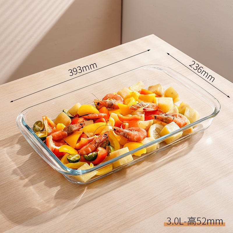 3.0L bandeja para hornear de vidrio con alto contenido de borosilicato
