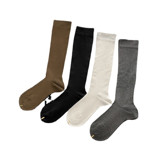 GOOD FA  Silk Ice Soft Thin Women's Socks Plain Calf Socks Women's Pressure Socks Hand-sewn