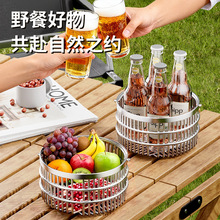 不锈钢水果篮手提沥水篮果盘多功能家用户外收纳洗水果蔬菜篮