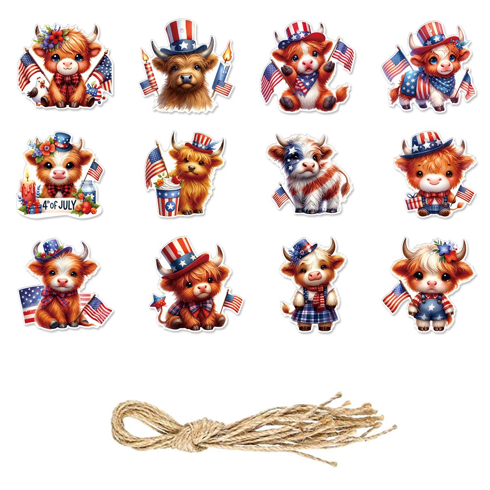 Nuevos productos transfronterizos Decoración del Día de la Independencia Colgante Fiesta del Día de la Independencia Bandera de los Estados Unidos Alpine Bull Colgante