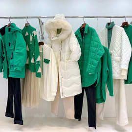 她2023图冬款中长款立领休闲时尚百搭加绒外套呢大衣实体跑量货源