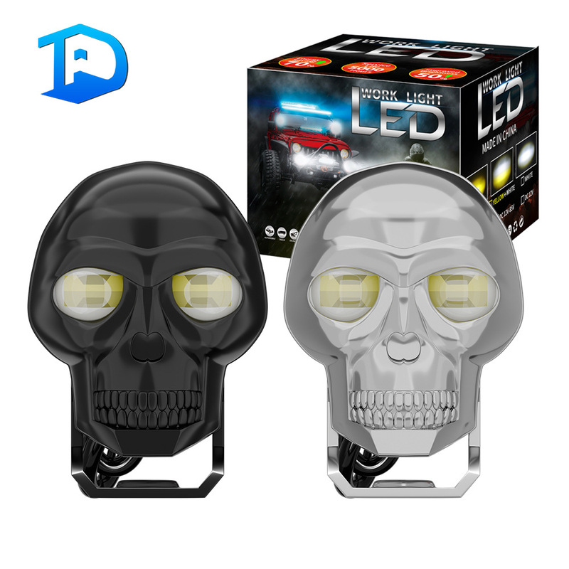 Cross-Border Skull Motorcycle Led Light Electric Vehicle Spotlight Headlight Off-Road Vehicle Work Light Waterproof Strobe Version Cross-Border Skull Motorcycle Led Light Electric Vehicle Spotlight Headlight Off-Road Vehicle Work Light Waterproof Strobe Version
