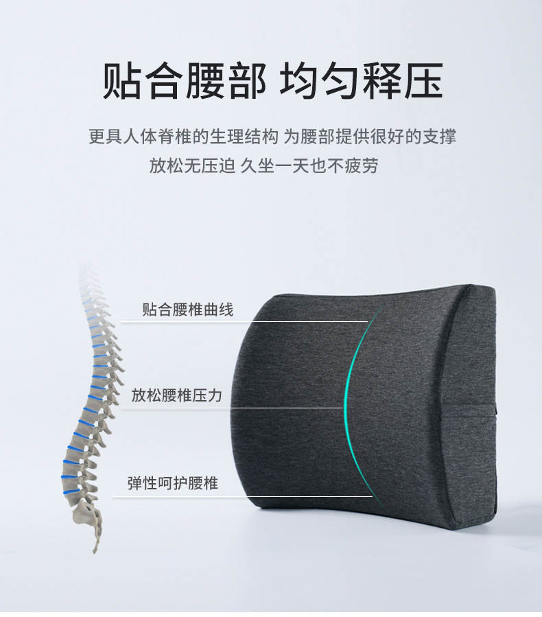 Amazon Memory Foam Waist Office Chair Cushion Car Waist Slow Rebound Waist Cushion Summer Waist Pillow Back Pillow Wholesale