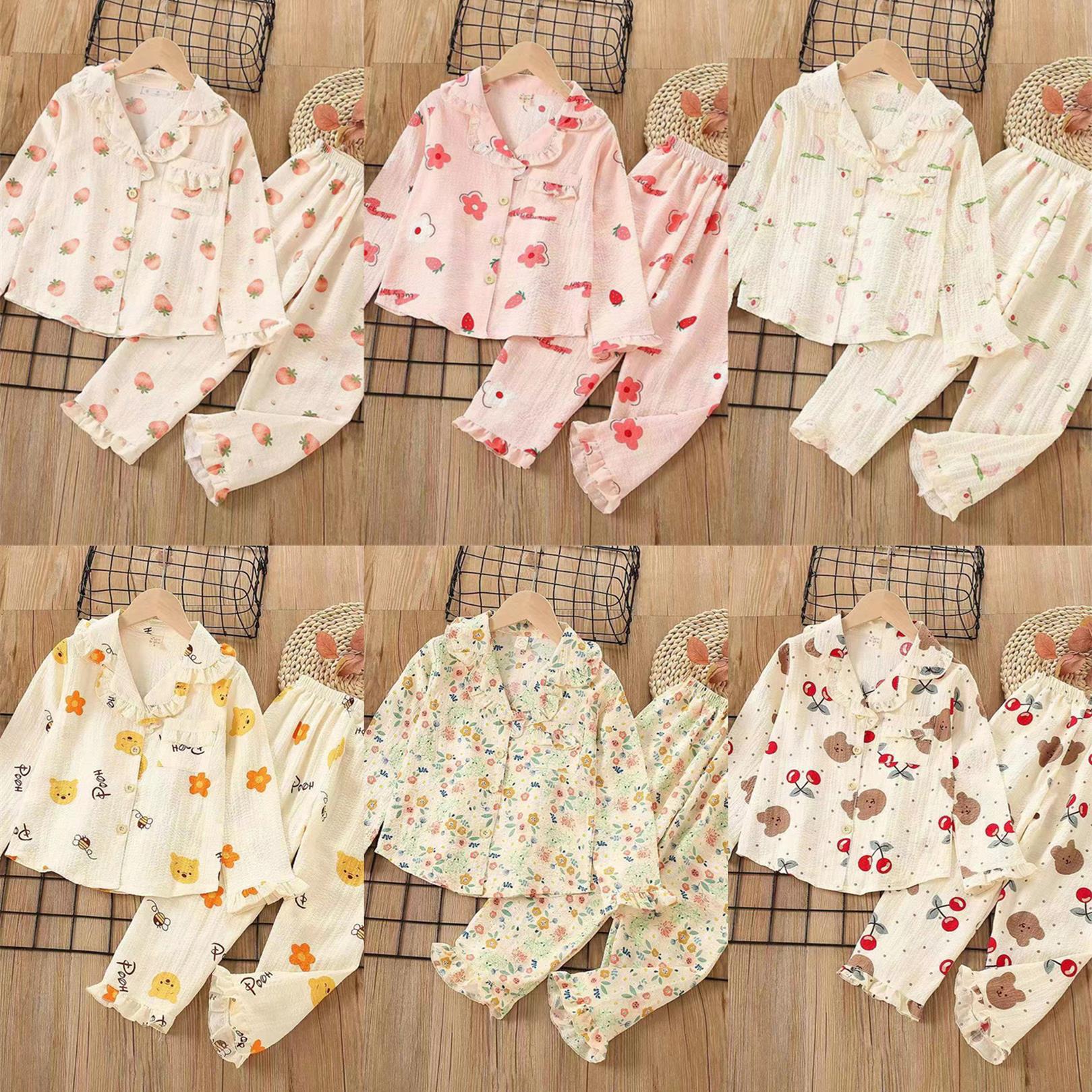 Pijama infantil de manga larga primavera y otoño espuma ropa casual para niños bebé princesa niña ropa de hogar set madre e hija