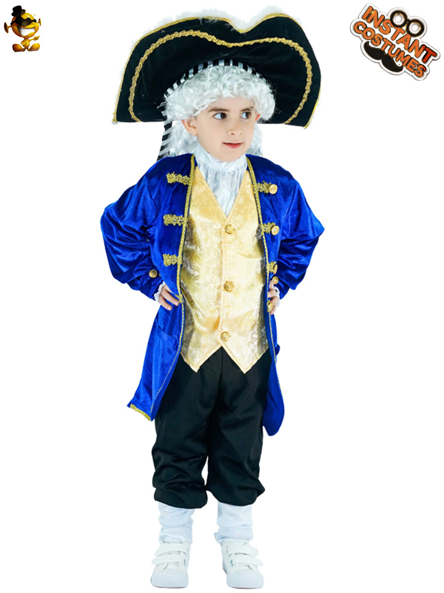 De Halloween niño niños medieval capitán mar general Cosplay traje pirata cos
