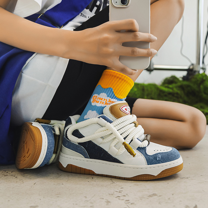 Small group denim bread unisex summer new couple sneakers, casual shoes, versatile breathable sports shoes_voghion.com