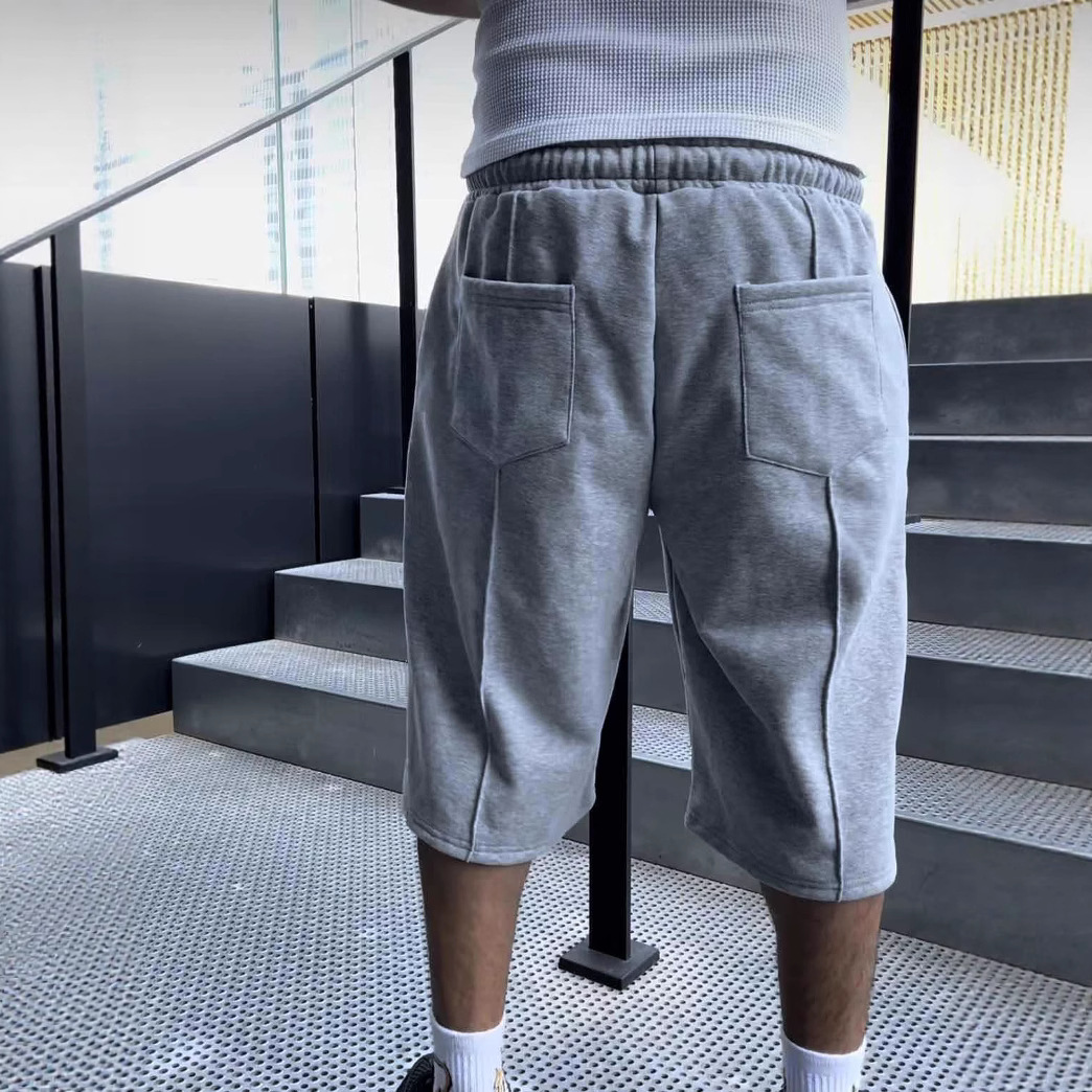 Pantalones cortos deportivos elásticos con cordón para hombre, estilo europeo, comercio exterior transfronterizo, moda urbana, hip-hop, holgados, rectos, informales