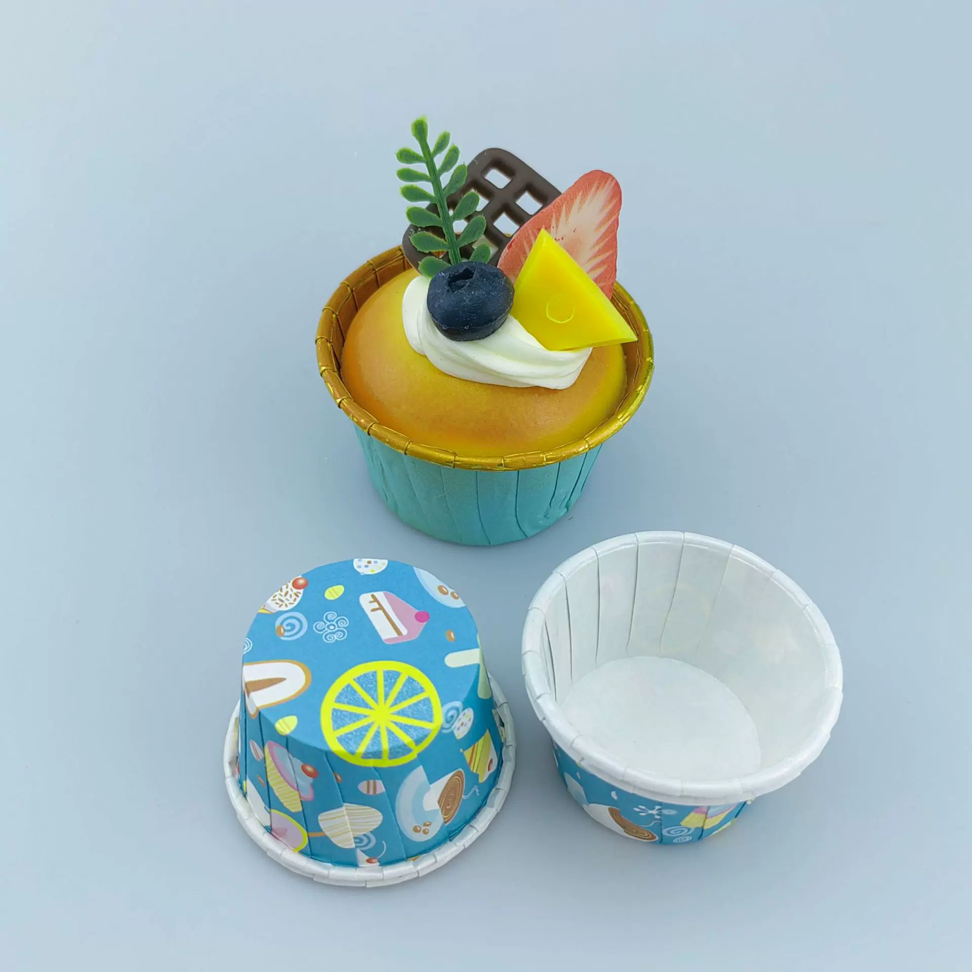 马芬卷口边杯甜品蛋糕底纸质蛋糕模具彩色可订制圆形酱料杯1oz