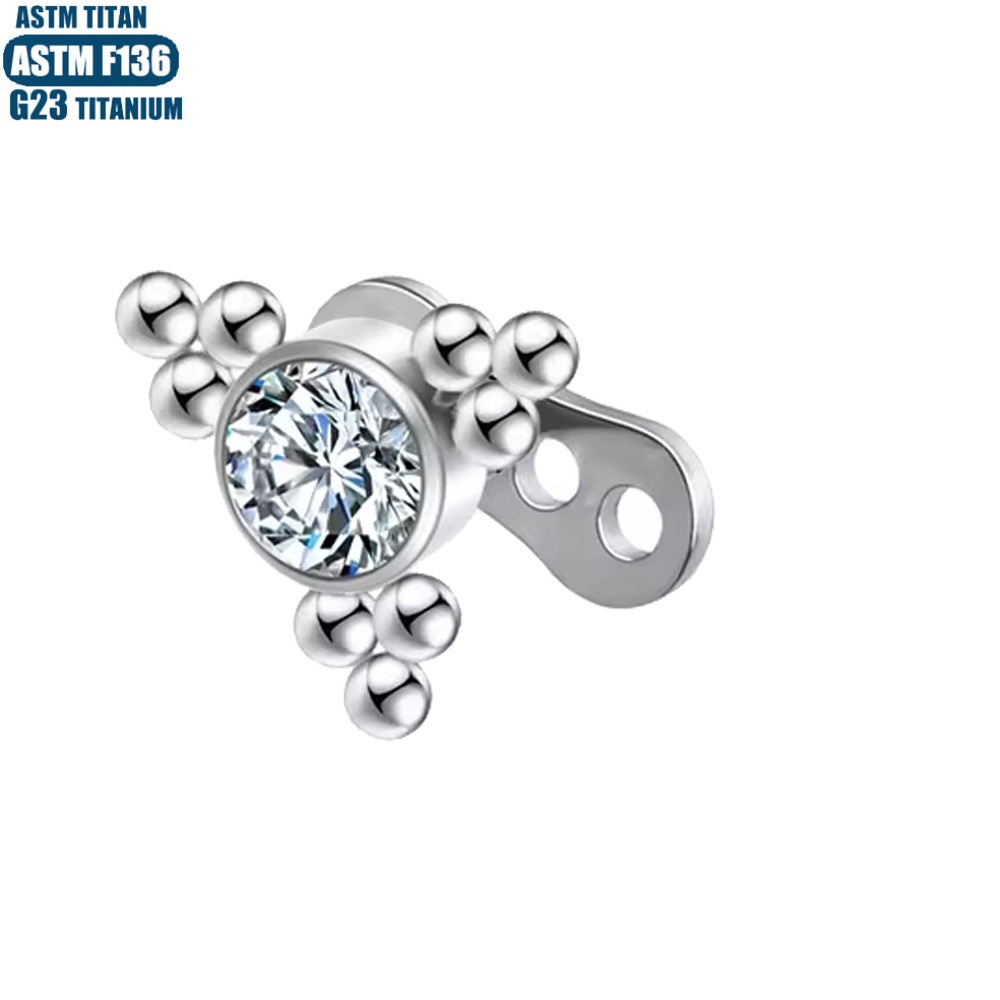 Labret stud lip piercing jewelry styling detail
