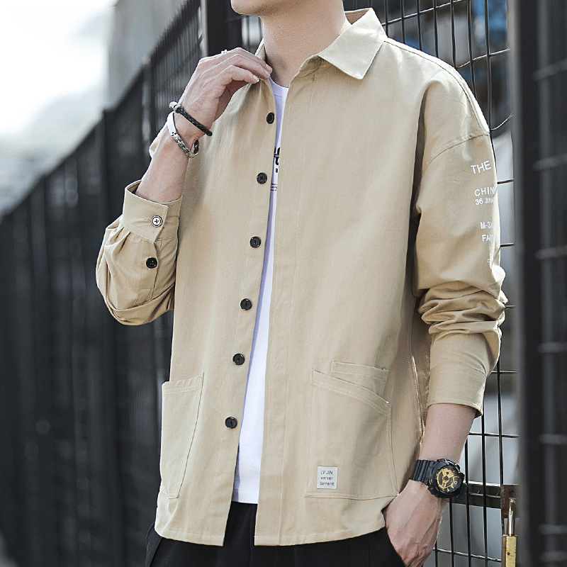 Men's long-sleeved shirt, new spring/autumn style, loose-fitting, casual work shirt, trendy and stylish men's top Men's long-sleeved shirt, new spring/autumn style, loose-fitting, casual work shirt, trendy and stylish men's top