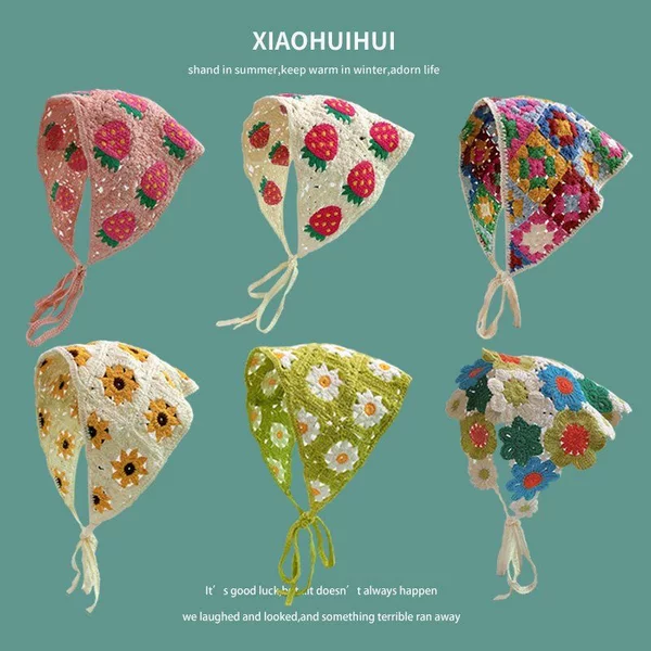 Spring and Autumn Japanese-Style Korean Version Dopamine Headscarf Sweet Girly Hair Accessory Headband Trendy Hat