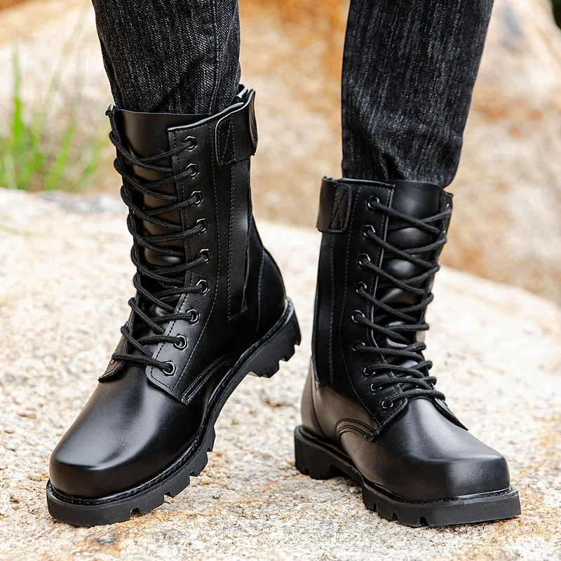 Мужские уличные армейские ботинки со стальным носком, весенне-летние высокие дышащие тренировочные туфли, рабочая обувь, ботинки martin, пустынные ботинки, защитная обувь