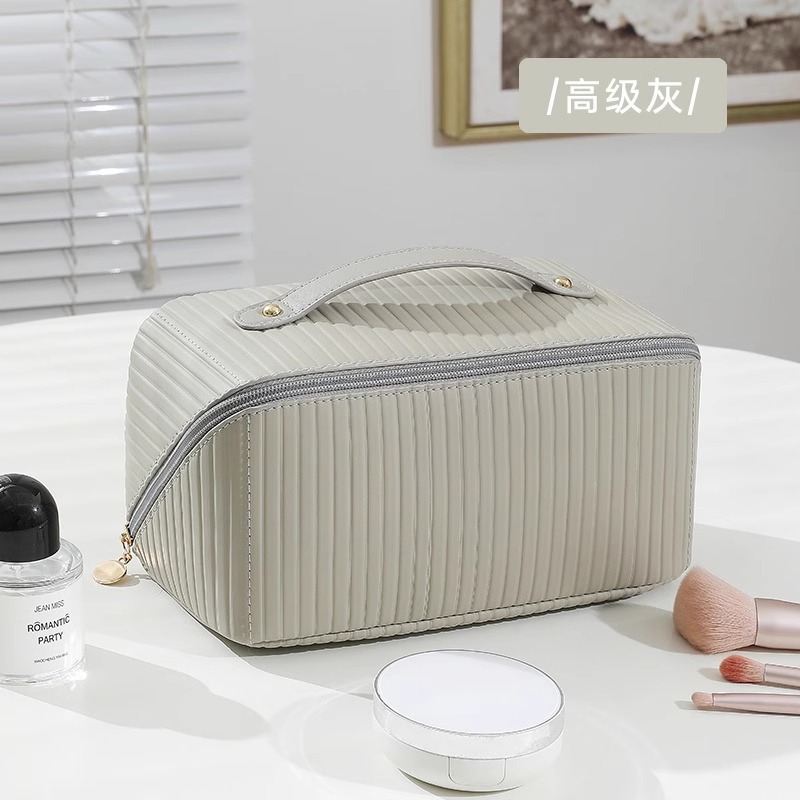 화장품 가방-이탈리아 고급 회색-라벨이 없음