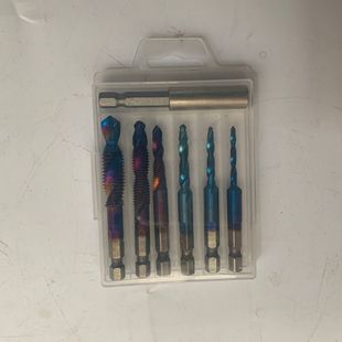 Thread Tap for Drilling and Tapping Machine, Titanium-Plated Hexagonal Handle Composite Tap, Threaded Hole Opening Electric Drill Bit Tap Set