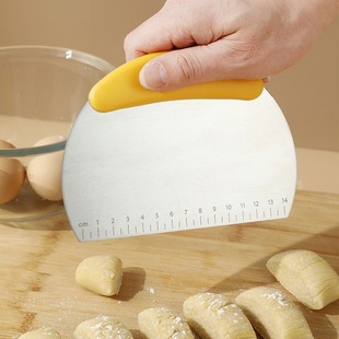 Stainless Steel Dough Scraper with Scale for Home Use, Cake Hand-Rolled Dough Baking Tool, Flour Cutter