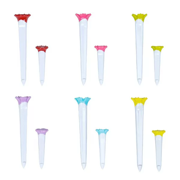 Foreign Trade Cross-Border Golf Two-Color Flat Rubber Nails Plastic Ball Nails Two-Color Ball Ladder Golf Tees Ready for Sale