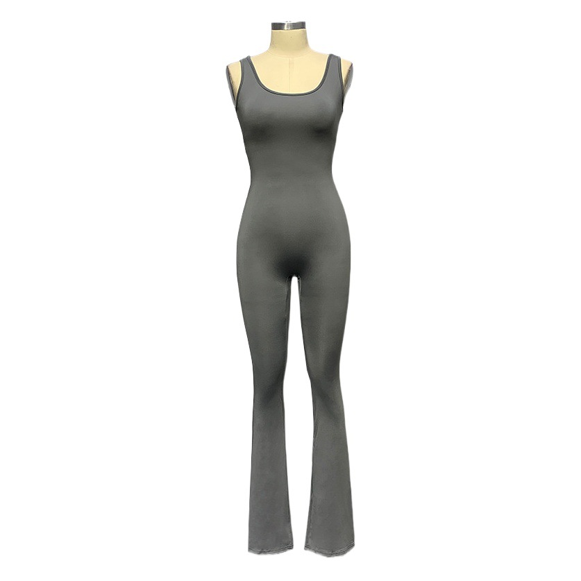 Moda tight yoga jumpsuit 2023 casual Hollow Seamless deportes adelgazante mono
