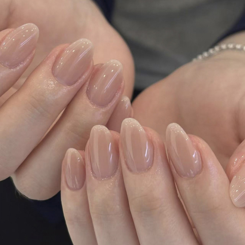 Nude Solid Color Simple Wearable Nails Short Almond Manicure Nails Foreign Trade Hot Selling Wearable Fake Nails Nude Solid Color Simple Wearable Nails Short Almond Manicure Nails Foreign Trade Hot Selling Wearable Fake Nails