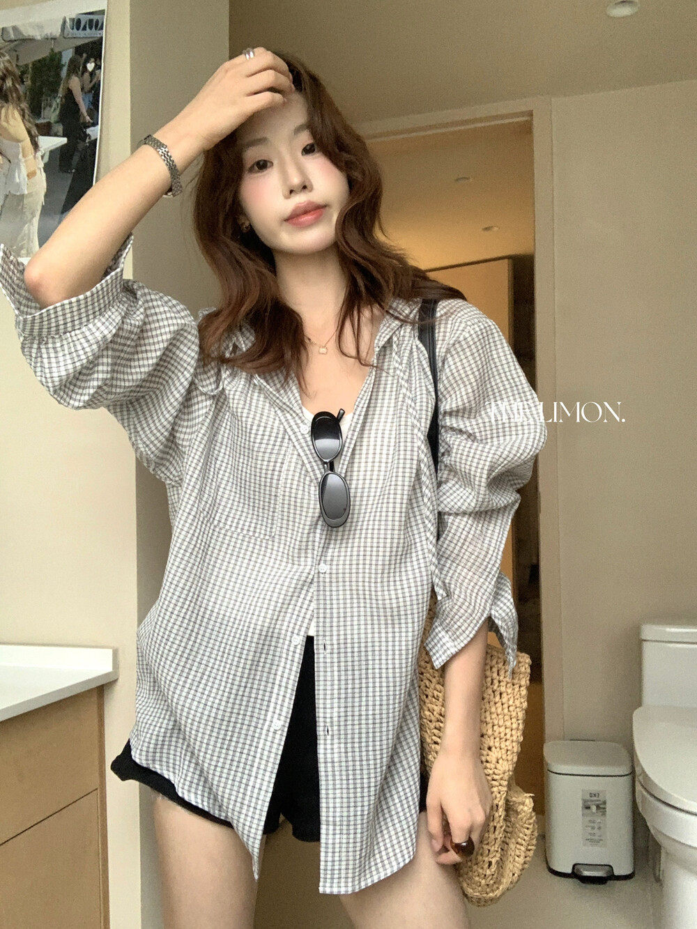 Áo chống nắng nữ dáng dài, tay ngắn, có mũ, phong cách Hàn Quốc, chất liệu mỏng nhẹ mùa hè — Trang chủ, màu trắng, Bột cam, màu xám chi tiết 5