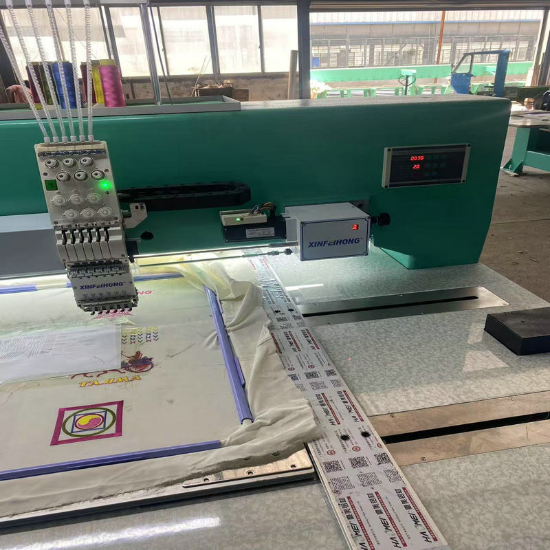 双晶片SJP915全自动电脑绣花机高速全自动床垫商标电脑绣刺绣机