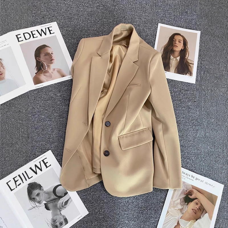 Women's Blazer Autumn and Winter New Korean Style Loose Small Suit High-End British Style Petite Casual Blazer Trendy