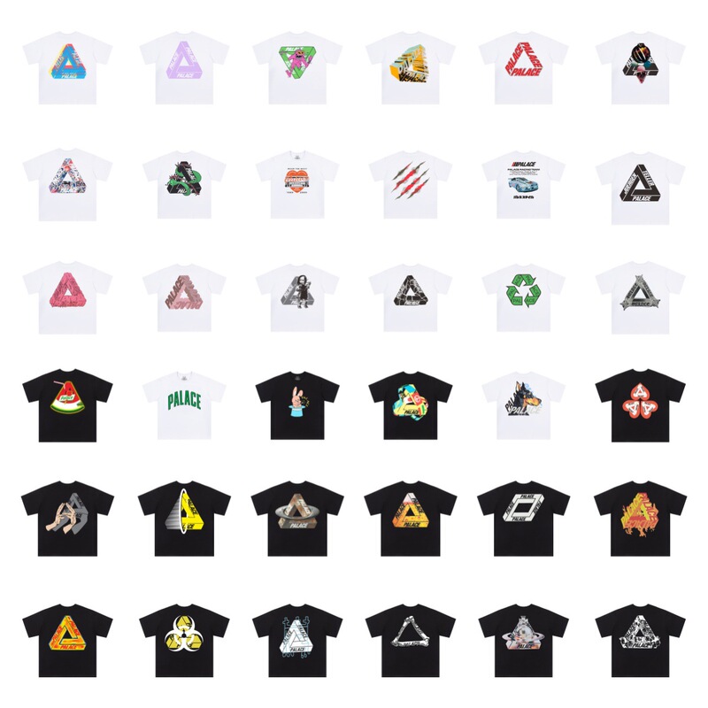 【In-Stock Mixed Batch】Cross-Border Trendy Brand Palace Heavyweight Retro Creative Print Round-Neck Short-Sleeve T-Shirt