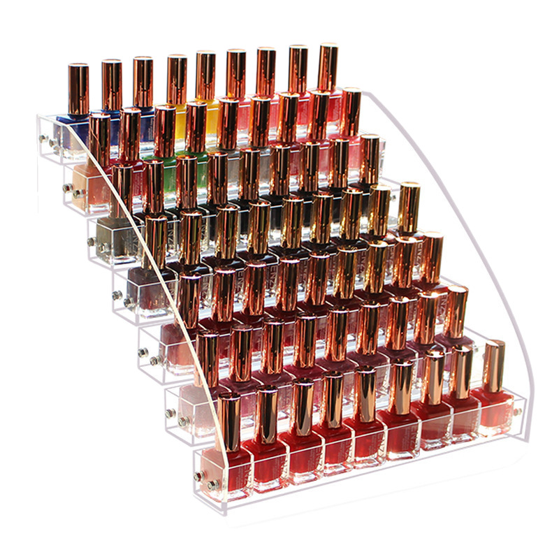 Estante de almacenamiento de cosméticos Placa de sombra de ojos de escritorio pastel de polvo cojín de aire lápiz labial perfume multicapa transparente esmalte de uñas estante de exhibición