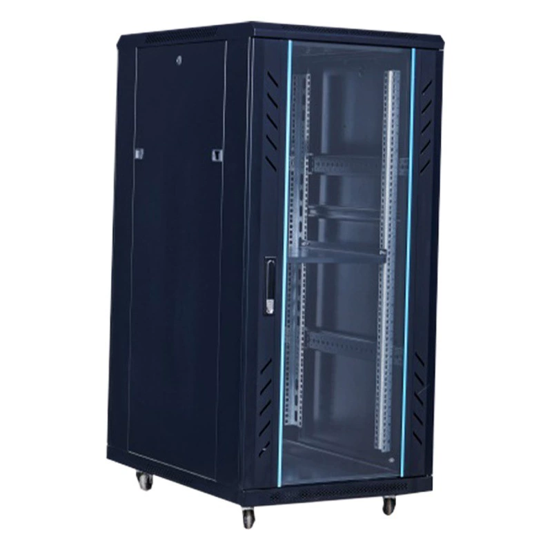 22U Мультимедийный мониторинг коммутатор номер серверного шасси широкополосной оптической кошки стеклянная дверь слабый ток сетевой шкаф