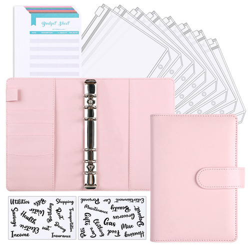 Macaron A6PU Leather Spiral Accounting Notebook Wholesale Creative Cash Budget Financial Planner Handwritten Notebook