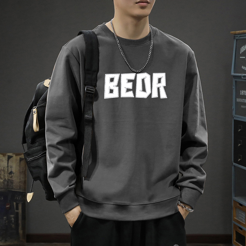 Suéter hombre otoño invierno nuevo inns suelto marca de moda letras impresión casual camiseta de manga larga moda blusa de cuello redondo