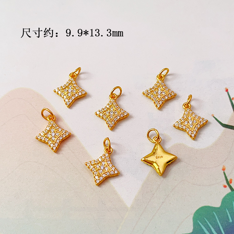 DIY Accessories S925 Silver Gold-Plated Small Drop Necklace Pendant Bracelet Charm Bead Spacer Loose Beads Jewelry Materials