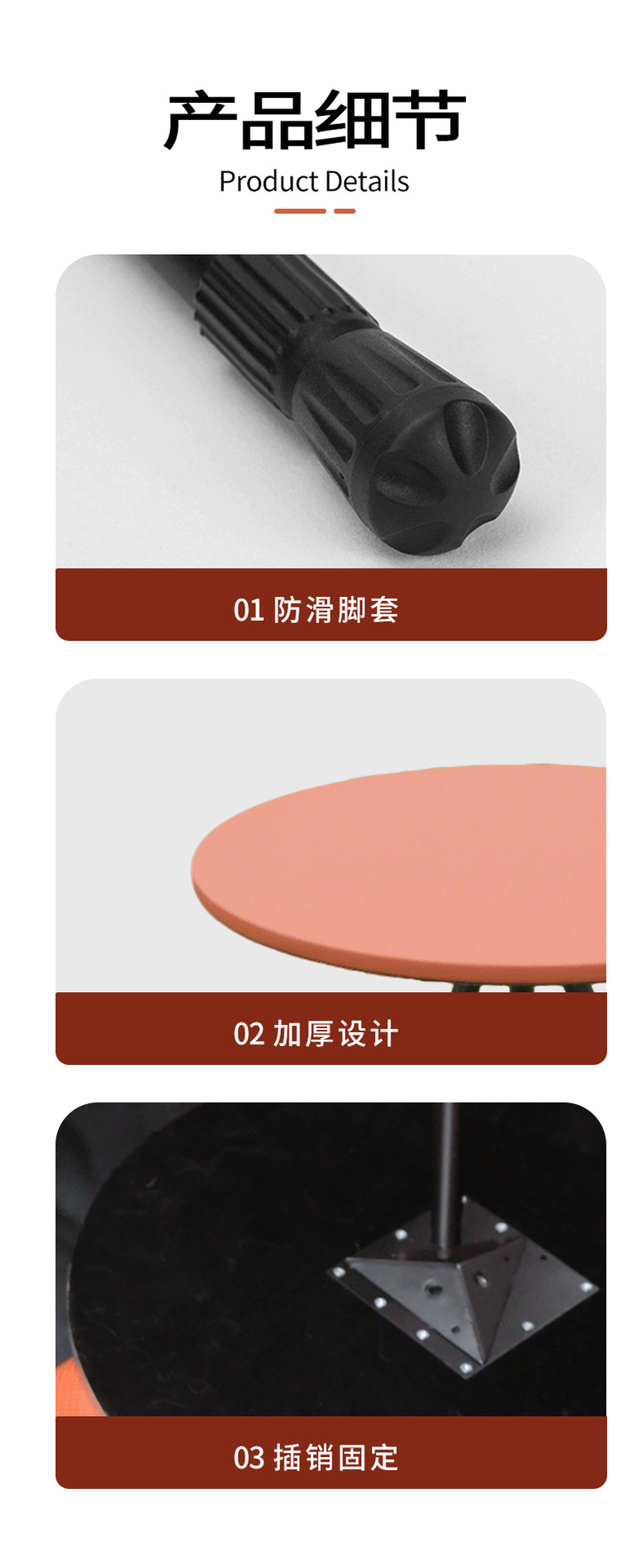 Outdoor Folding Small Round Table, Adjustable Height Camping Table, Camping Equipment, Picnic Table with Light Stand, Tea Table, Car Table Board
