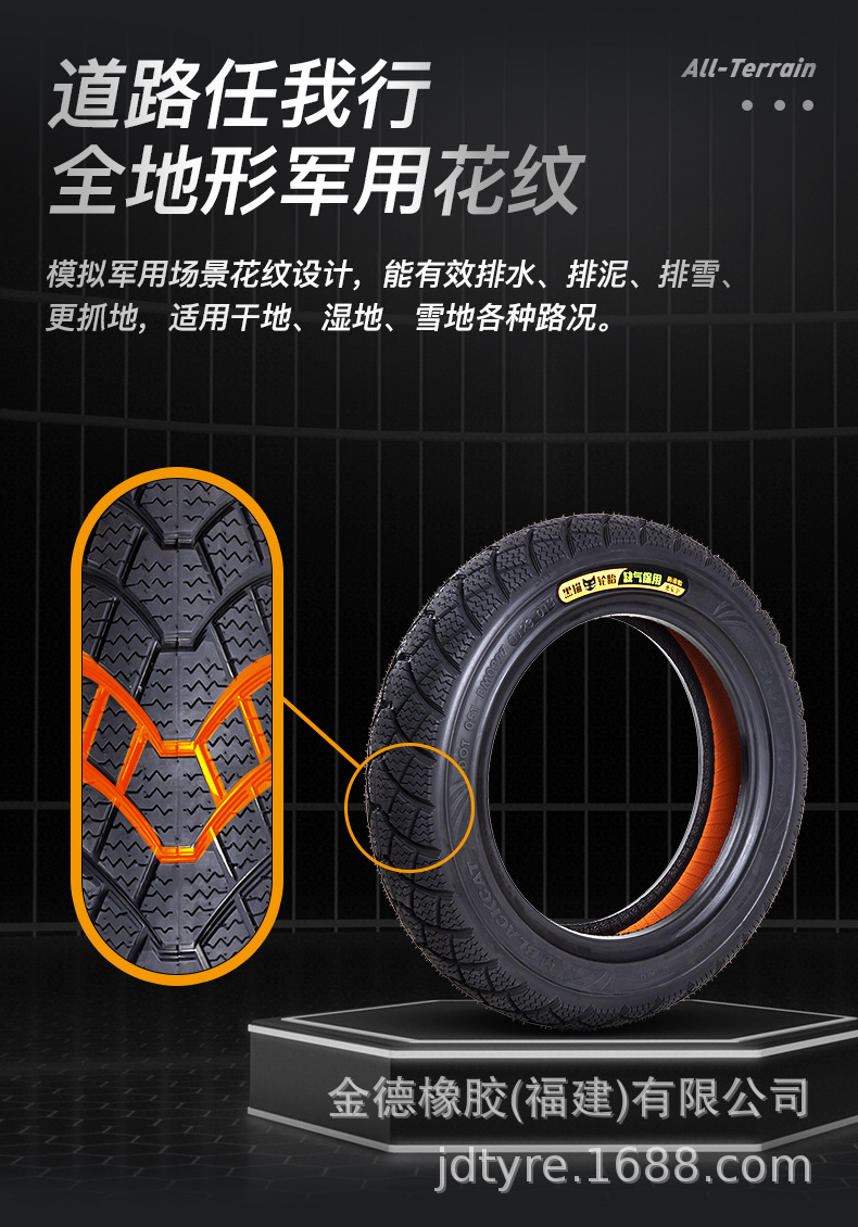 Black Cat Tire 3.50-10 Sc07 Airless Warranty Vacuum Electric Vehicle Motorcycle Tire Wear-Resistant and Anti-Slip